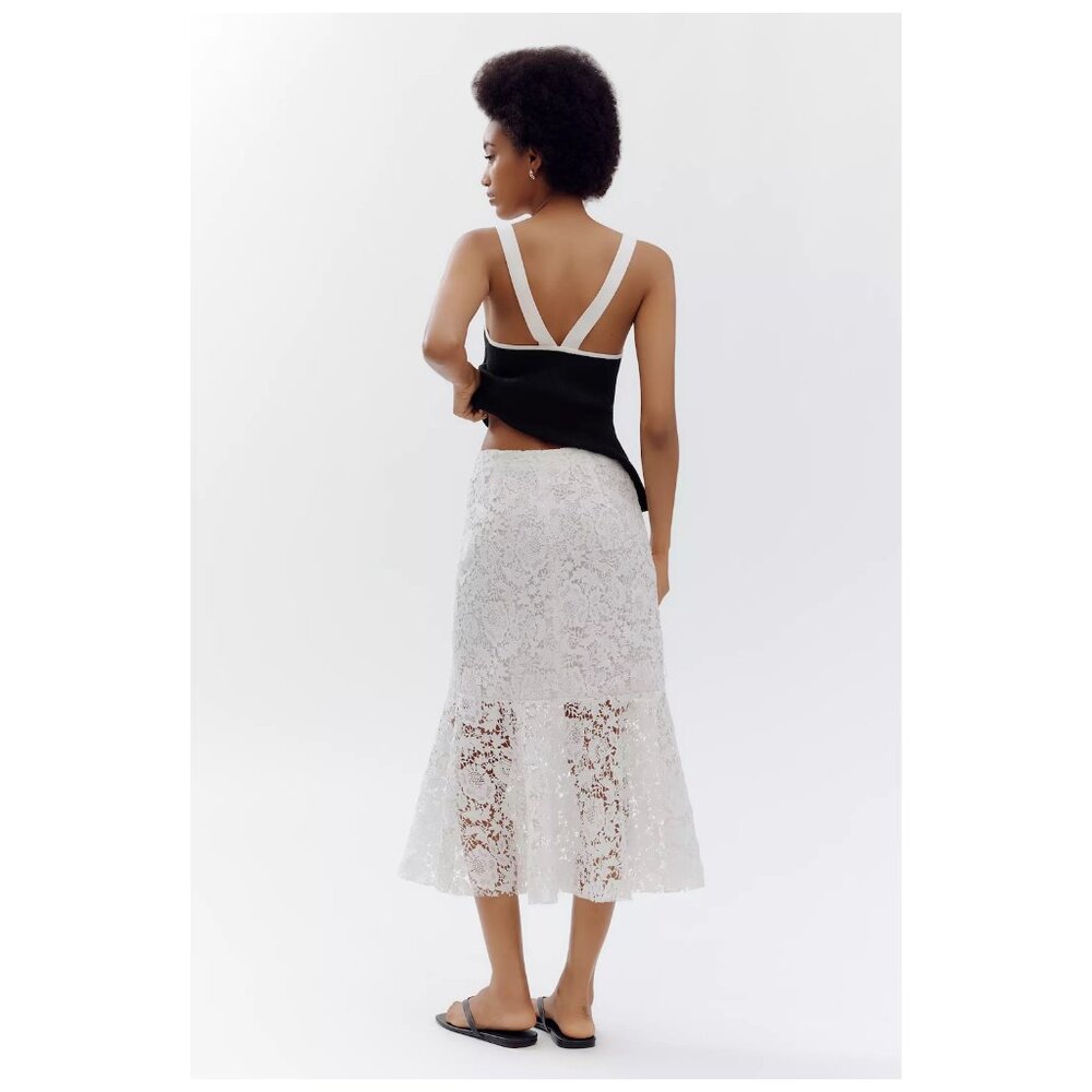 Avec Les Filles | Flared Lace Midi Skirt | NWT - Picture 2 of 8